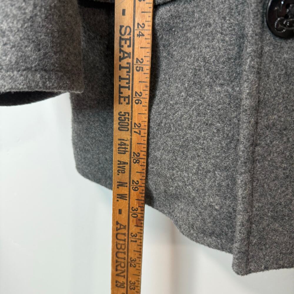 J. Crew Men's Dock Peacoat Jacket Coat Wool Gray Thinsulate Insulated XS - Picture 7 of 8